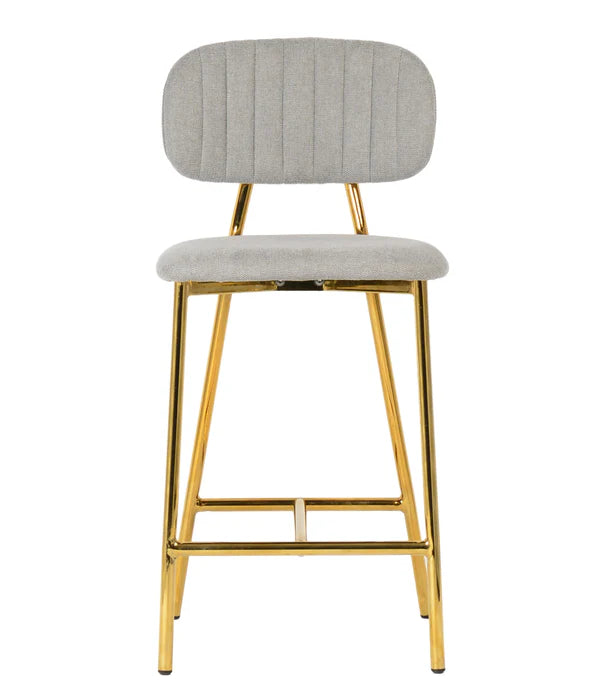 Ariana Grey Counter Stool with Gold Legs - Set of 2