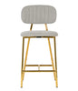 Ariana Grey Counter Stool with Gold Legs - Set of 2