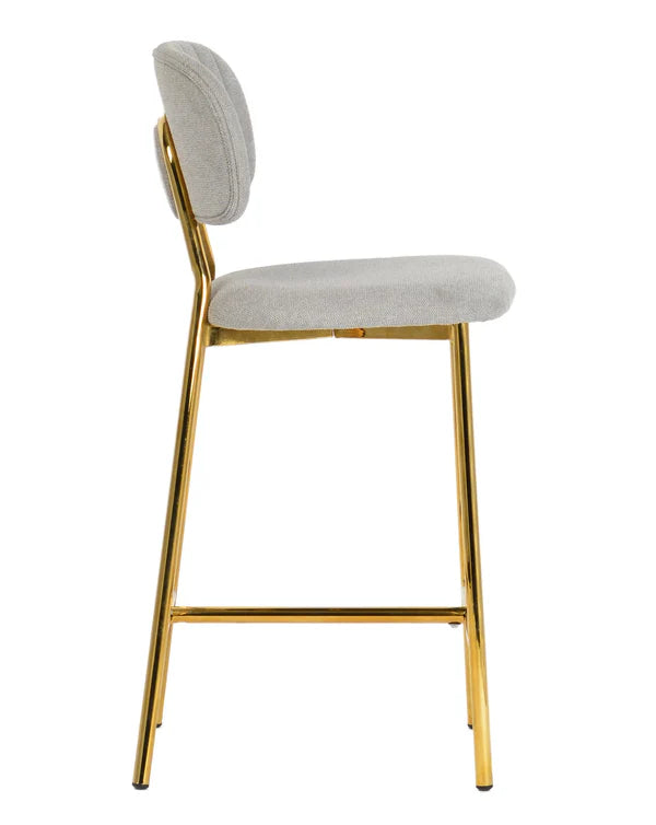 Ariana Grey Counter Stool with Gold Legs - Set of 2