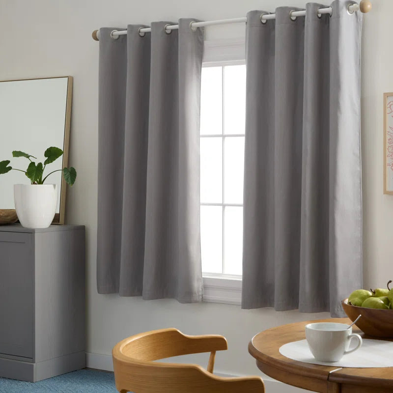 Solid Linen Texture Indoor Curtains - 1 Piece