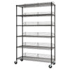 Wire Shelving w/ Backstands & Wheels, NSF-Certified, Black