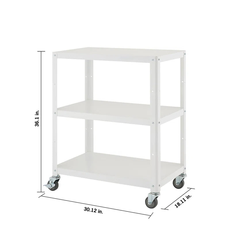 3-Tier Metal Utility Cart w/ Wheels