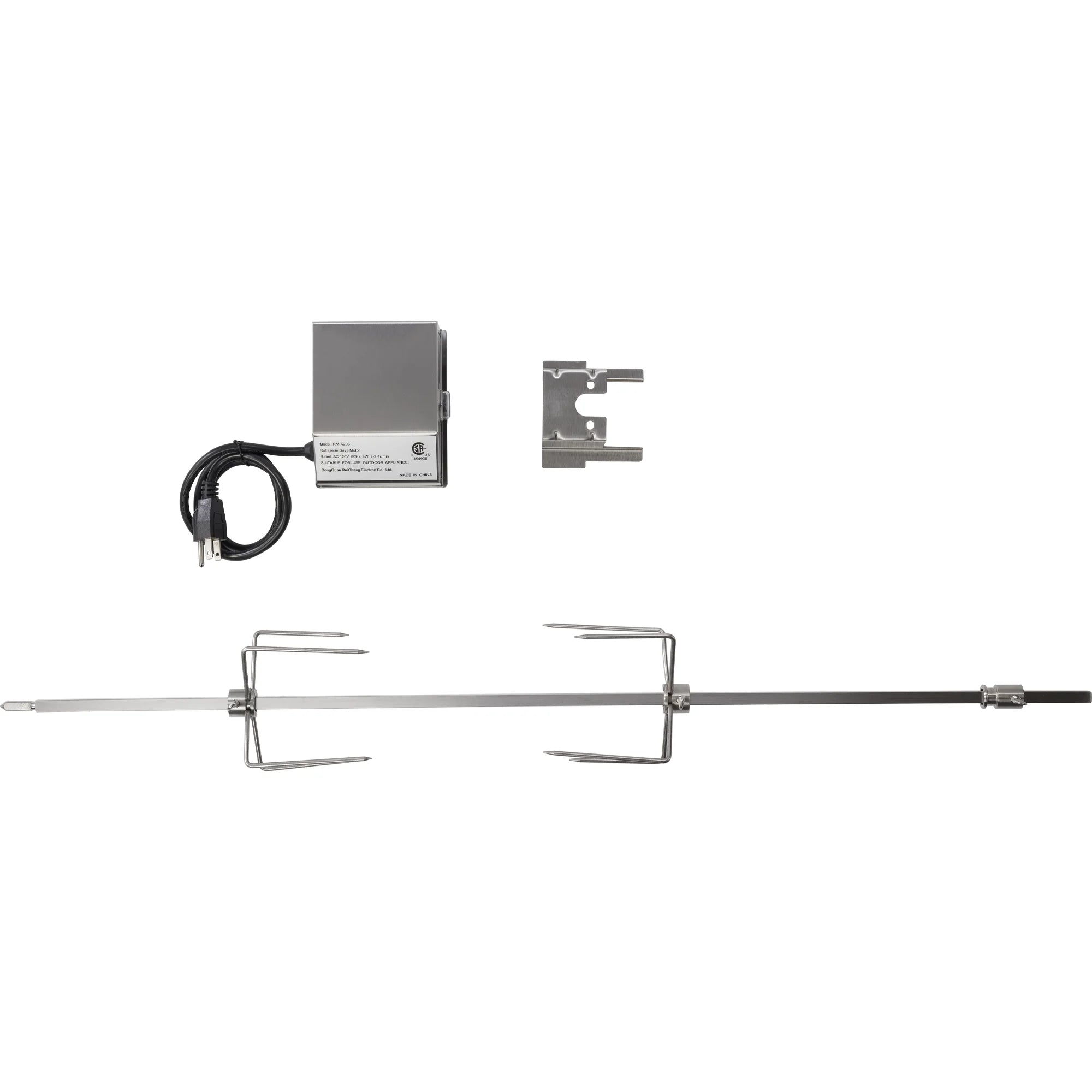 Silver Stainless Steel Rotisserie Kit