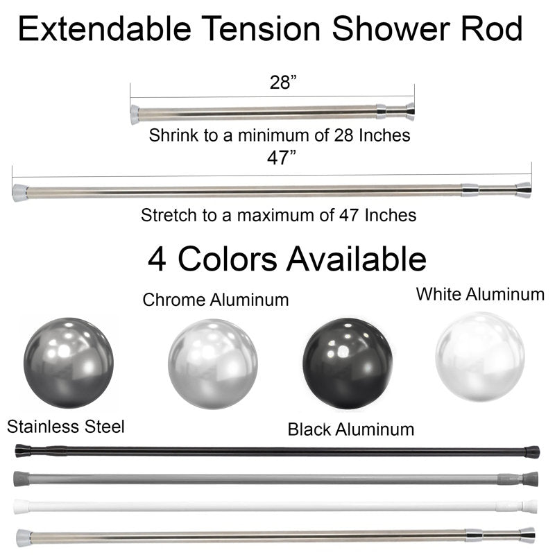 Tension Adjustable Shower Curtain Rod