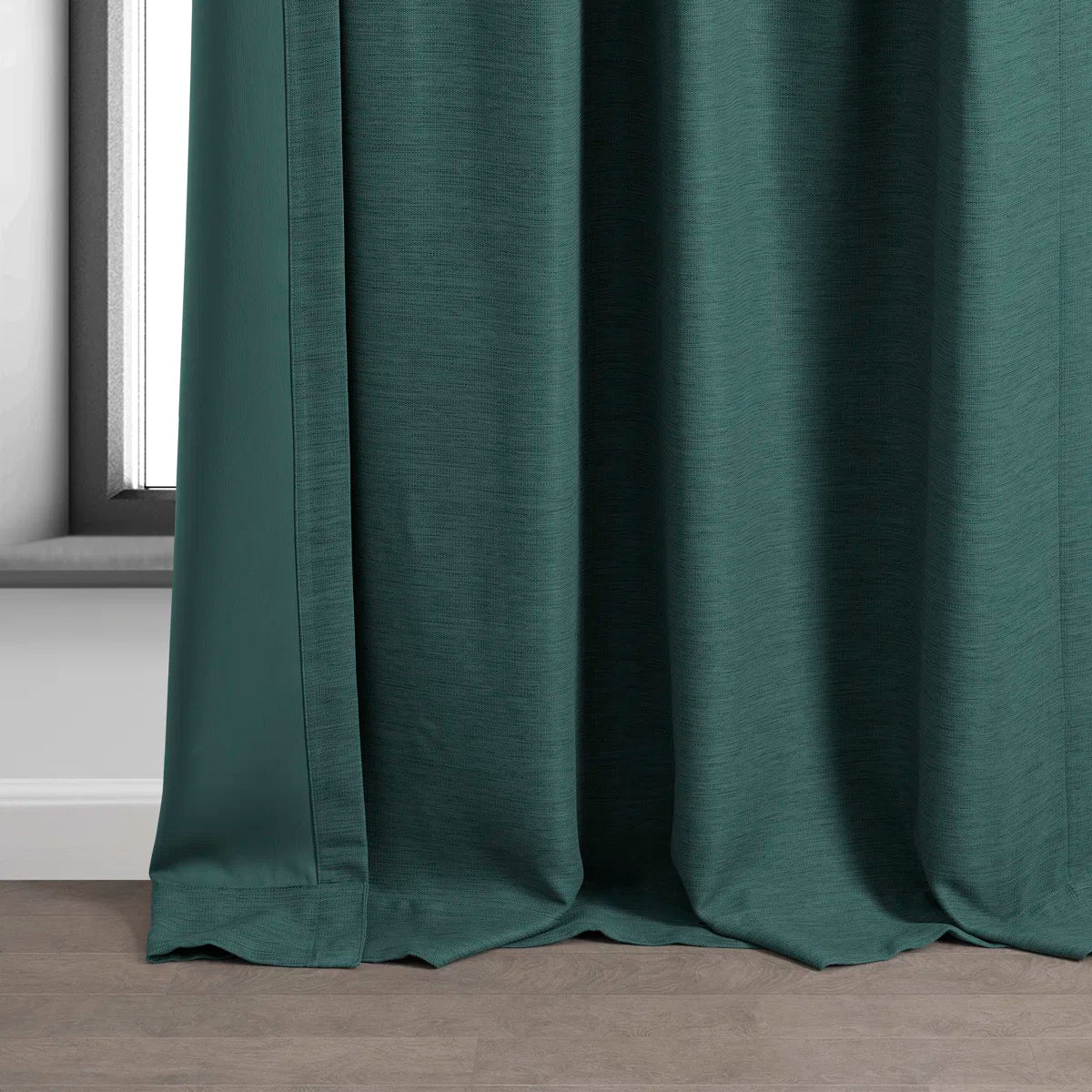 Textured Bellino Solid Rod Pocket Room Darkening Curtains - Single Panel Drapes