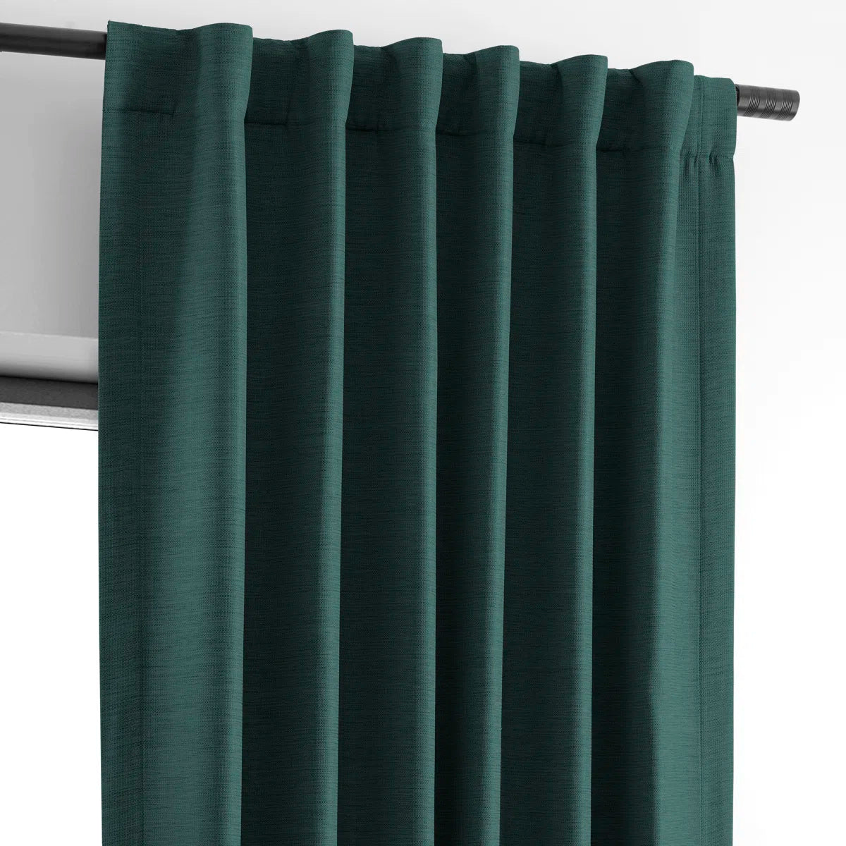 Textured Bellino Solid Rod Pocket Room Darkening Curtains - Single Panel Drapes