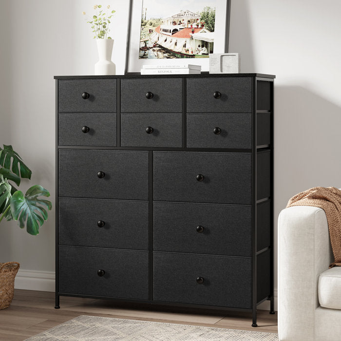 Black Tharin 12 Drawer W Double Dresser