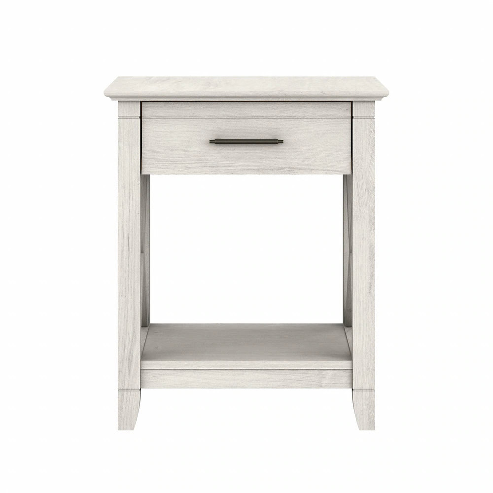 End Table with Storage - Linen White Oak