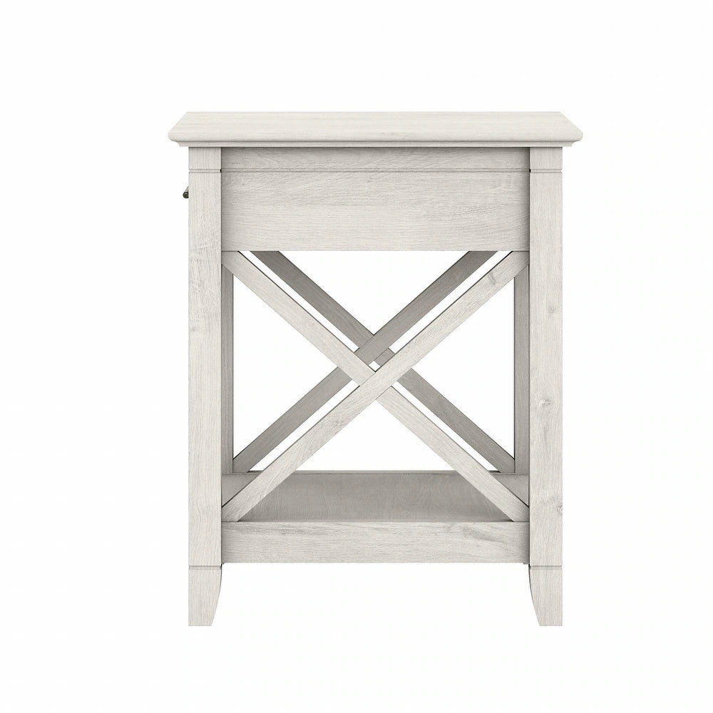 End Table with Storage - Linen White Oak