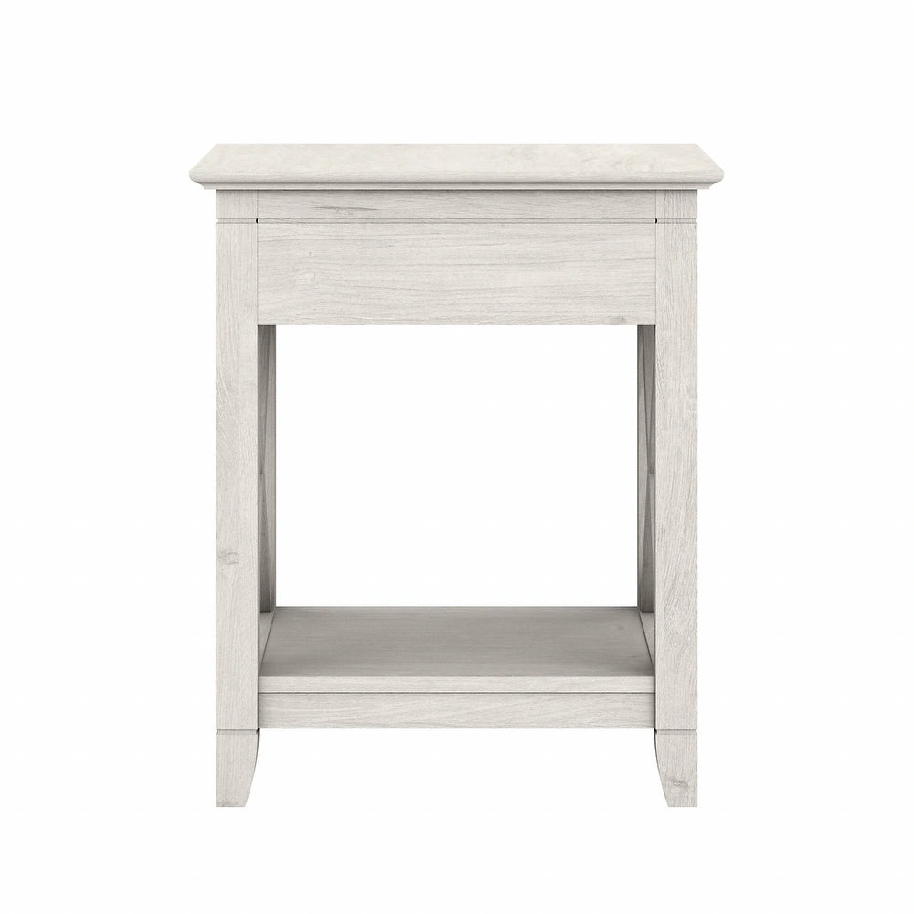 End Table with Storage - Linen White Oak