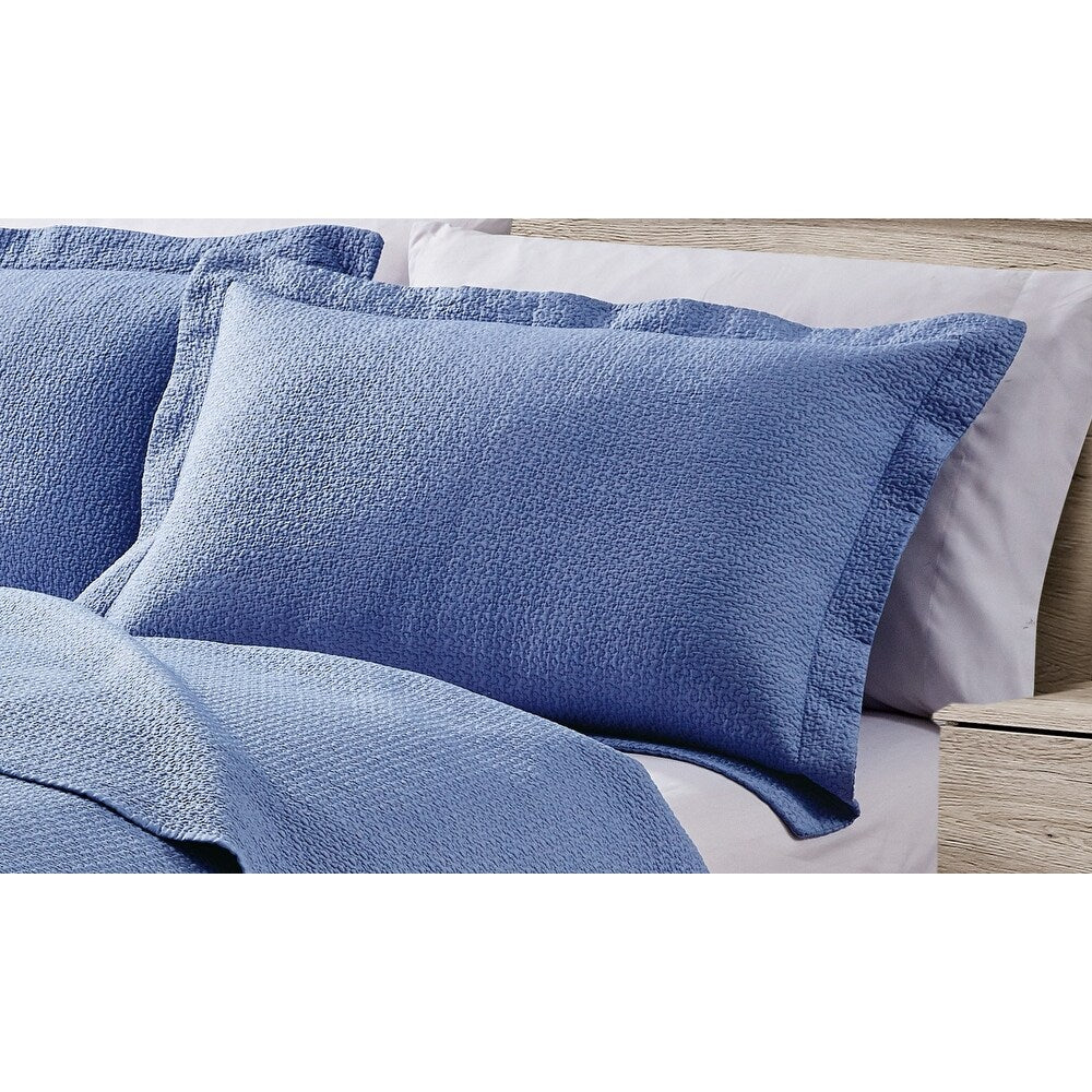 West Valley Stonewashed Micro Trapunto Embroidered Quilt Set