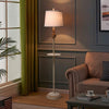 Tockington Brown Tray Table Floor Lamp Set with USB and Outlet