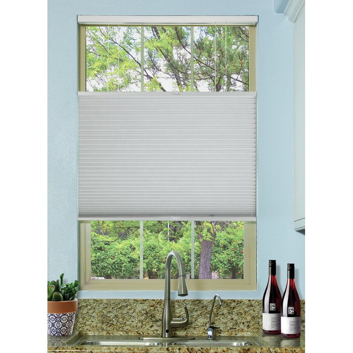 White Top Down/ Bottom Up Cordless Blackout Cellular Shade