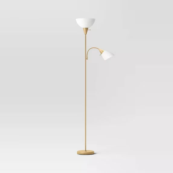 Torchiere with Task Light Floor Lamp
