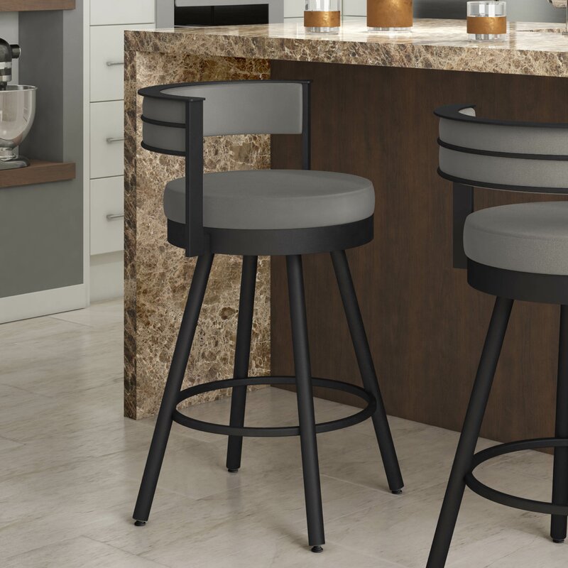 Black Traci Swivel Counter Stool