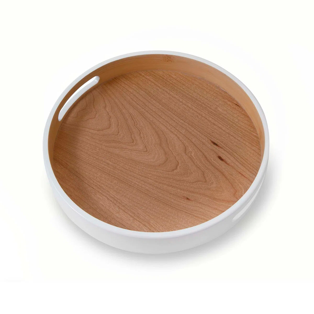 Lacquered Wood Round Tray