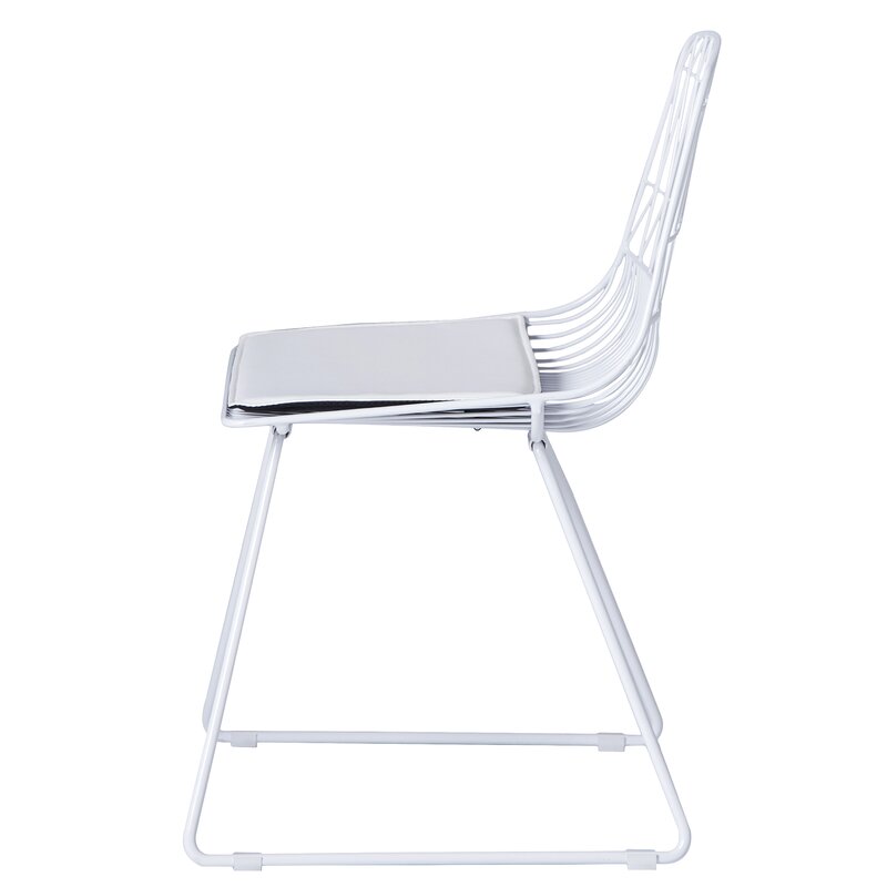 White Trond Metal Windsor Back Side Chair (Set of 2)