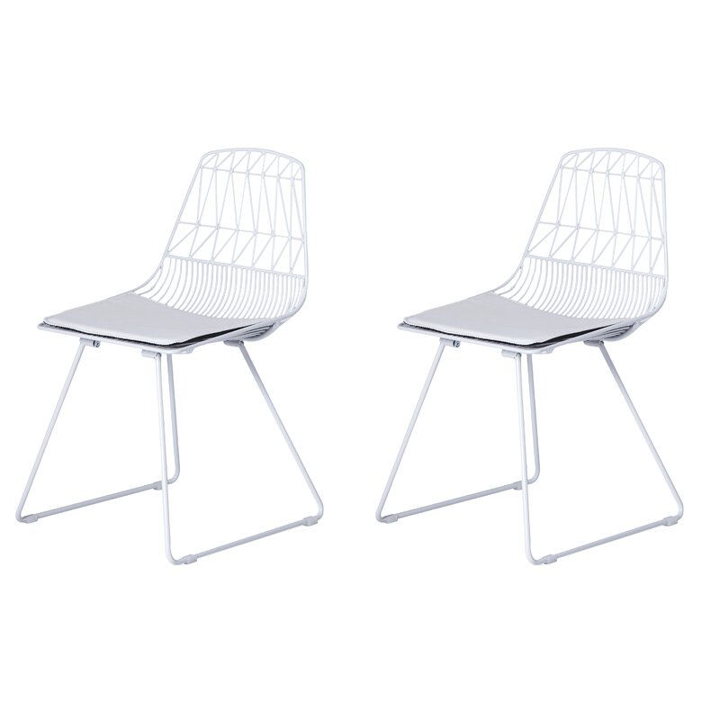 White Trond Metal Windsor Back Side Chair (Set of 2)