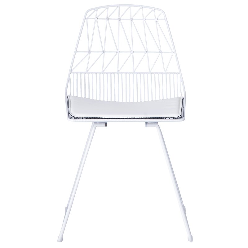 White Trond Metal Windsor Back Side Chair (Set of 2)