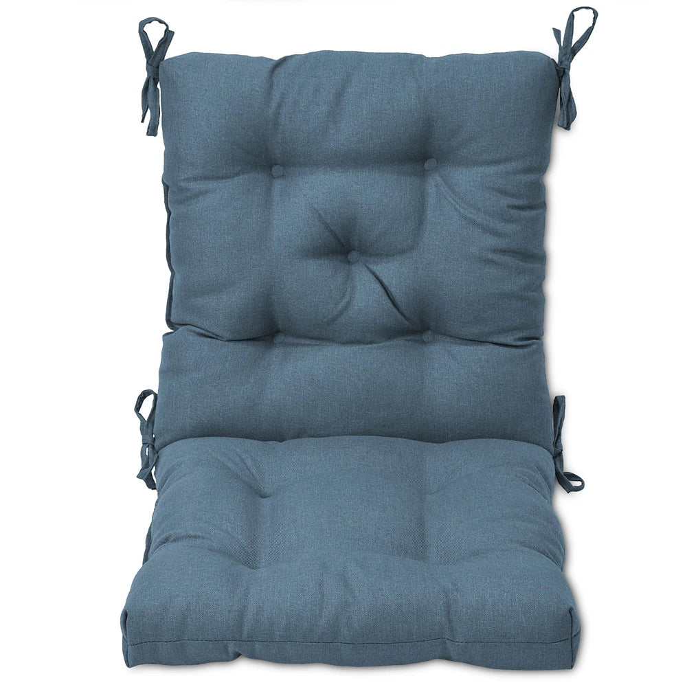 Outdoor Patio Tufted Chair Cushion - Med Blue