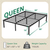 Turberville Black Metal Platform Bed Frame With Steel Slat Support, No Box Spring Needed