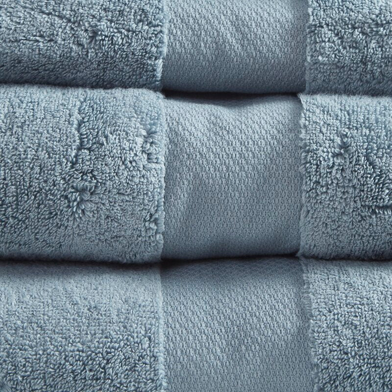Blue Turkish 6 Piece 100% Cotton Oversized Towel Set