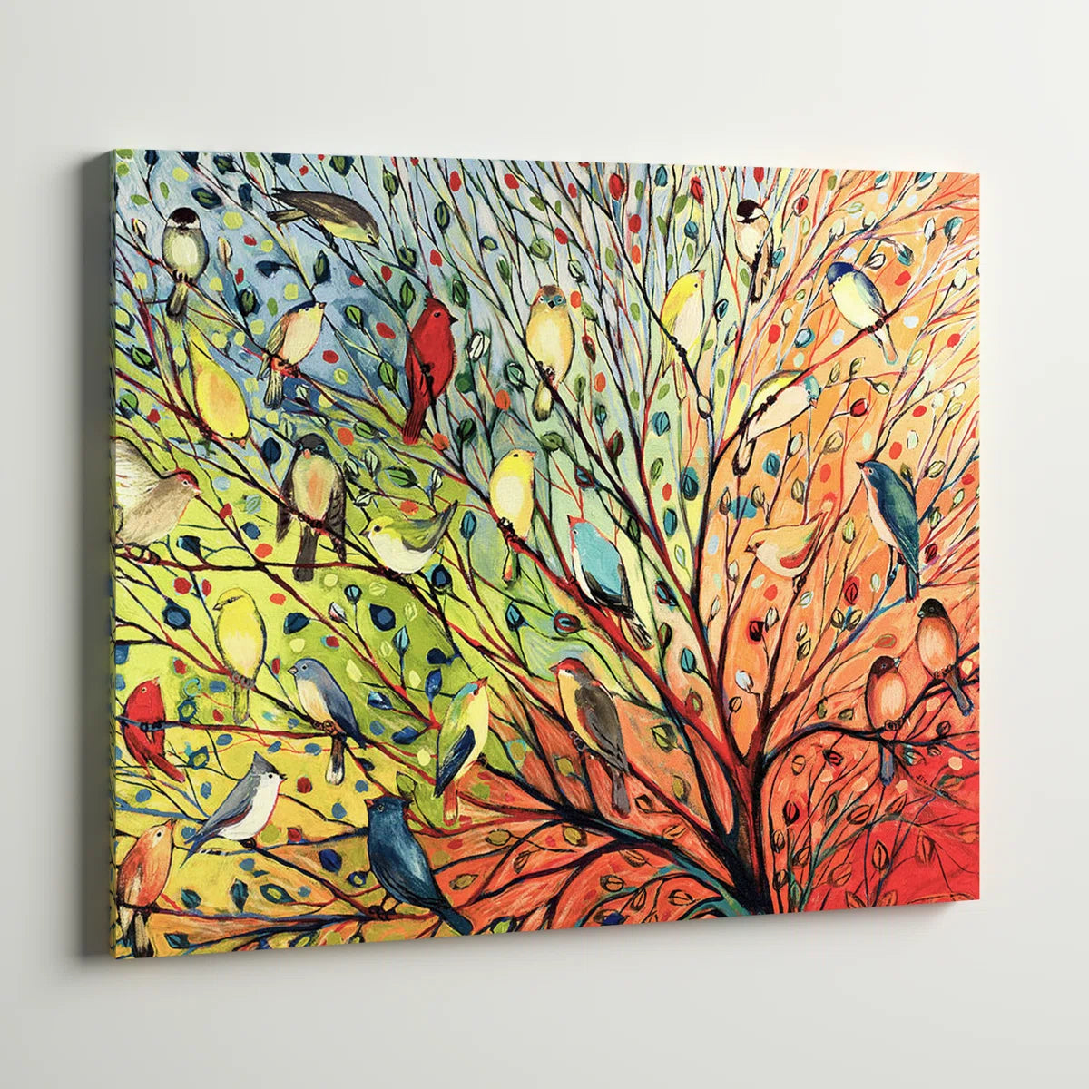24" x 30" 'Twenty Seven Birds' Canvas Art by Andover Mills SHOWROOM ITEM