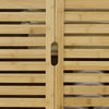 Bamboo Over-The-Toilet Storage Cabinet Bathroom Organizer with Shelf and Cupboard - Brown