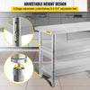 VEVOR Outdoor Food Prep Table Commercial Stainless Steel Table 2 Adjustable Undershelf BBQ Prep Table