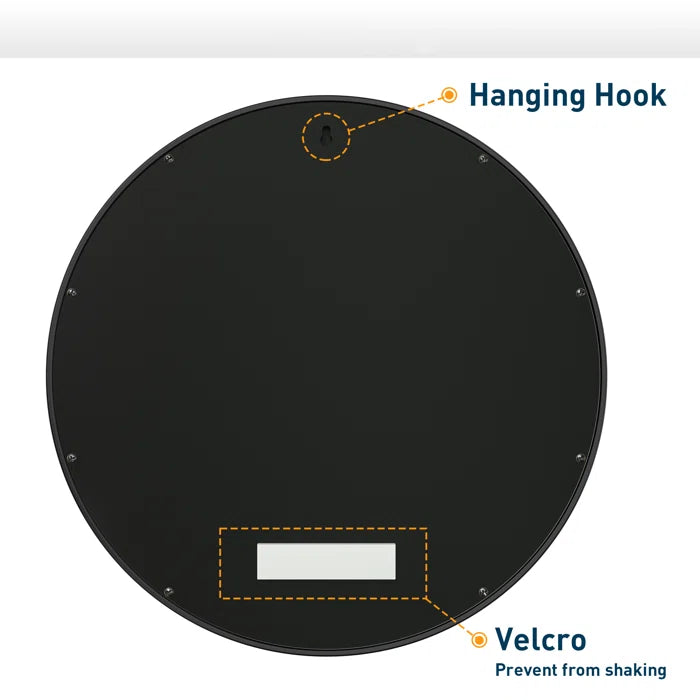 Black Valancia Metal Frame Round Vanity Mirror,Wall Mounted Entryway Decorative Farmhouse Modern Mirror