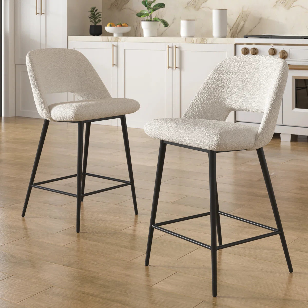 Valdez Boucle Bar & Counter Stool (Set of 2)-SHOWROOM ITEM