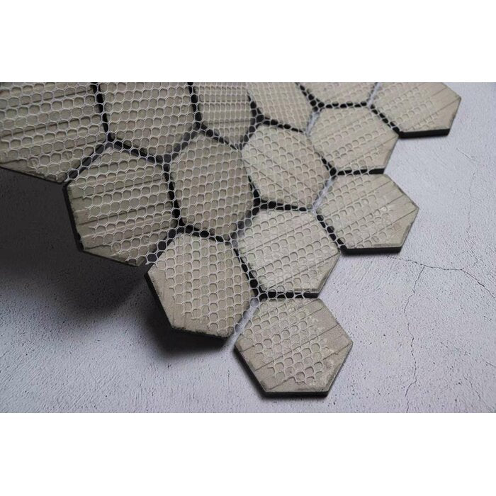 Black Value Series Straight Edge Porcelain Mosaic Sheet Floor Use Tile (Set of 8)