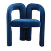 Velvet Upholstered Goat's horn Armless Accent Chair For Living Room - Navy Blue