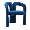 Velvet Upholstered Goat's horn Armless Accent Chair For Living Room - Navy Blue