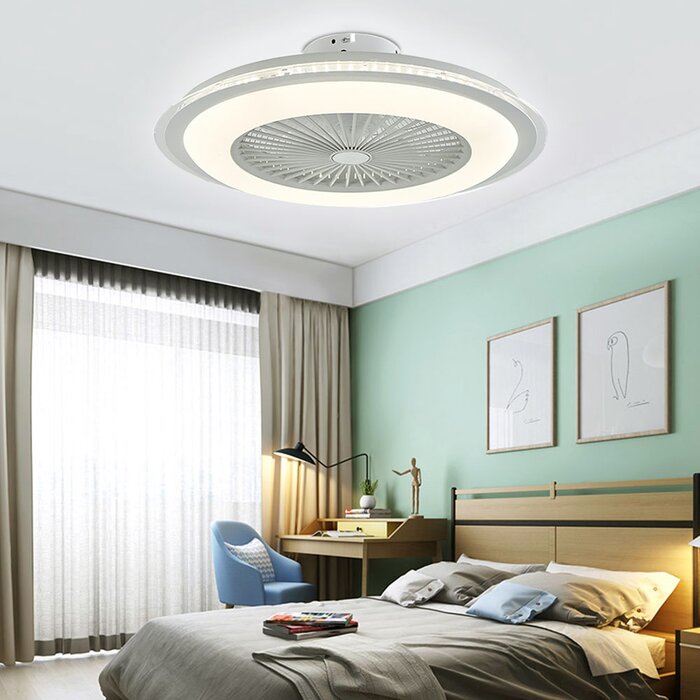 White Vikaash Ceiling Fan with LED Lights