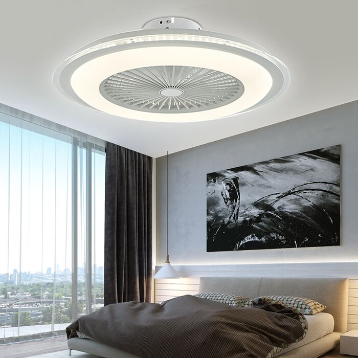 White Vikaash Ceiling Fan with LED Lights