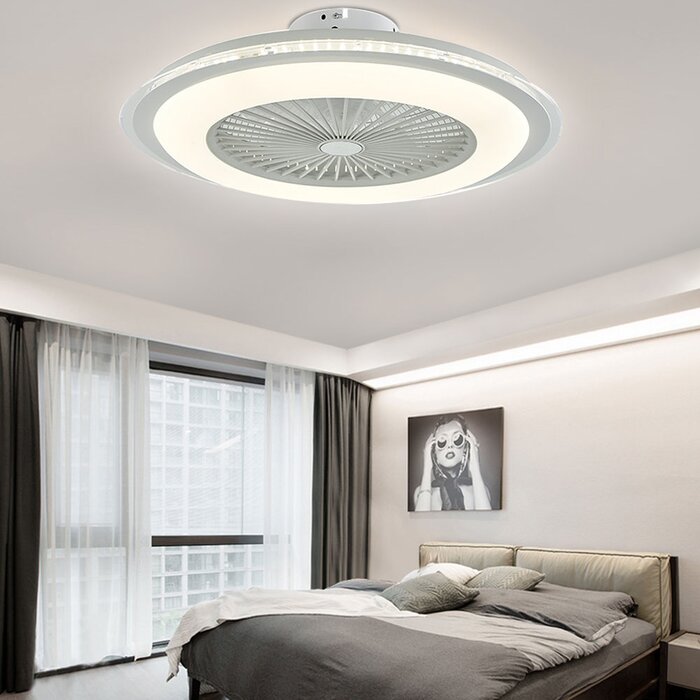 White Vikaash Ceiling Fan with LED Lights