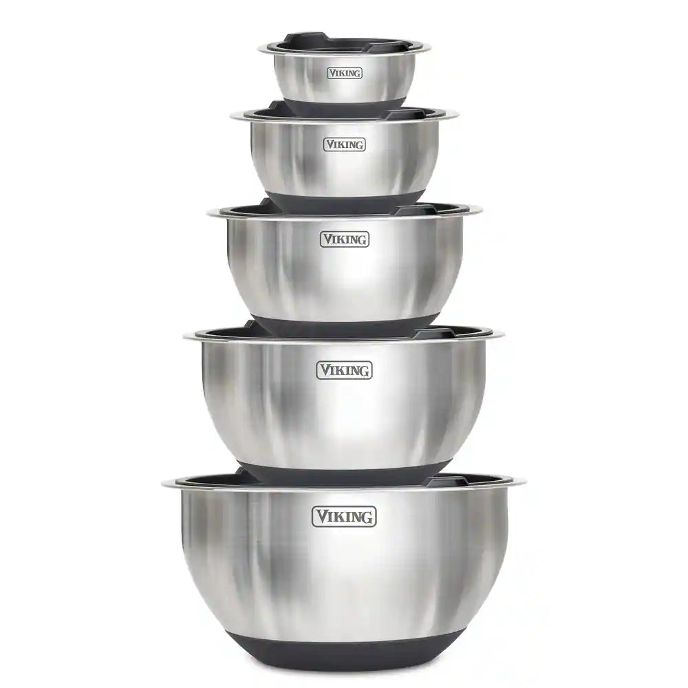 10pc Stainless Steel Mixing Bowl Set - Black