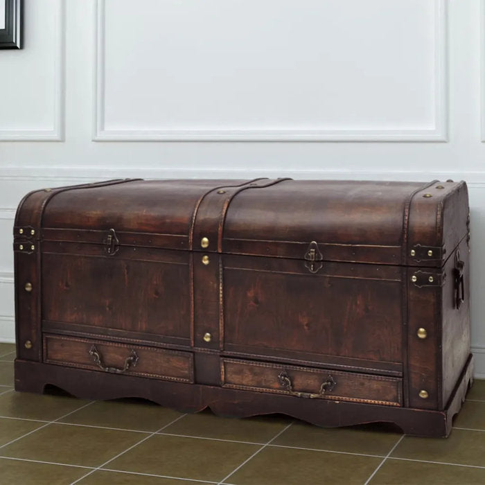 Wooden Treasure Chest Large Black