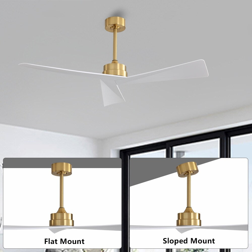 3 ABS Blades DC Motor Ceiling Fan with Remote Control - Gold and White