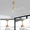 3 ABS Blades DC Motor Ceiling Fan with Remote Control - Gold and White