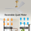 3 ABS Blades DC Motor Ceiling Fan with Remote Control - Gold and White