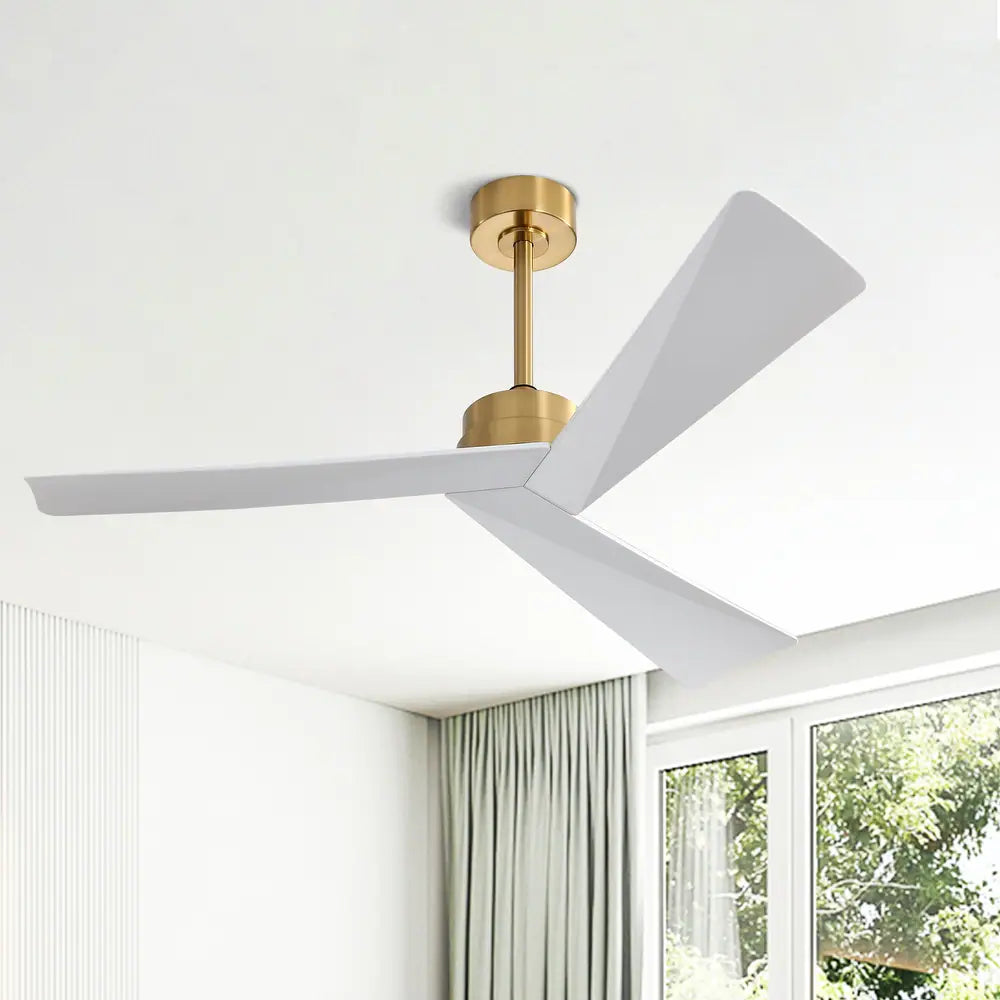 3 ABS Blades DC Motor Ceiling Fan with Remote Control - Gold and White