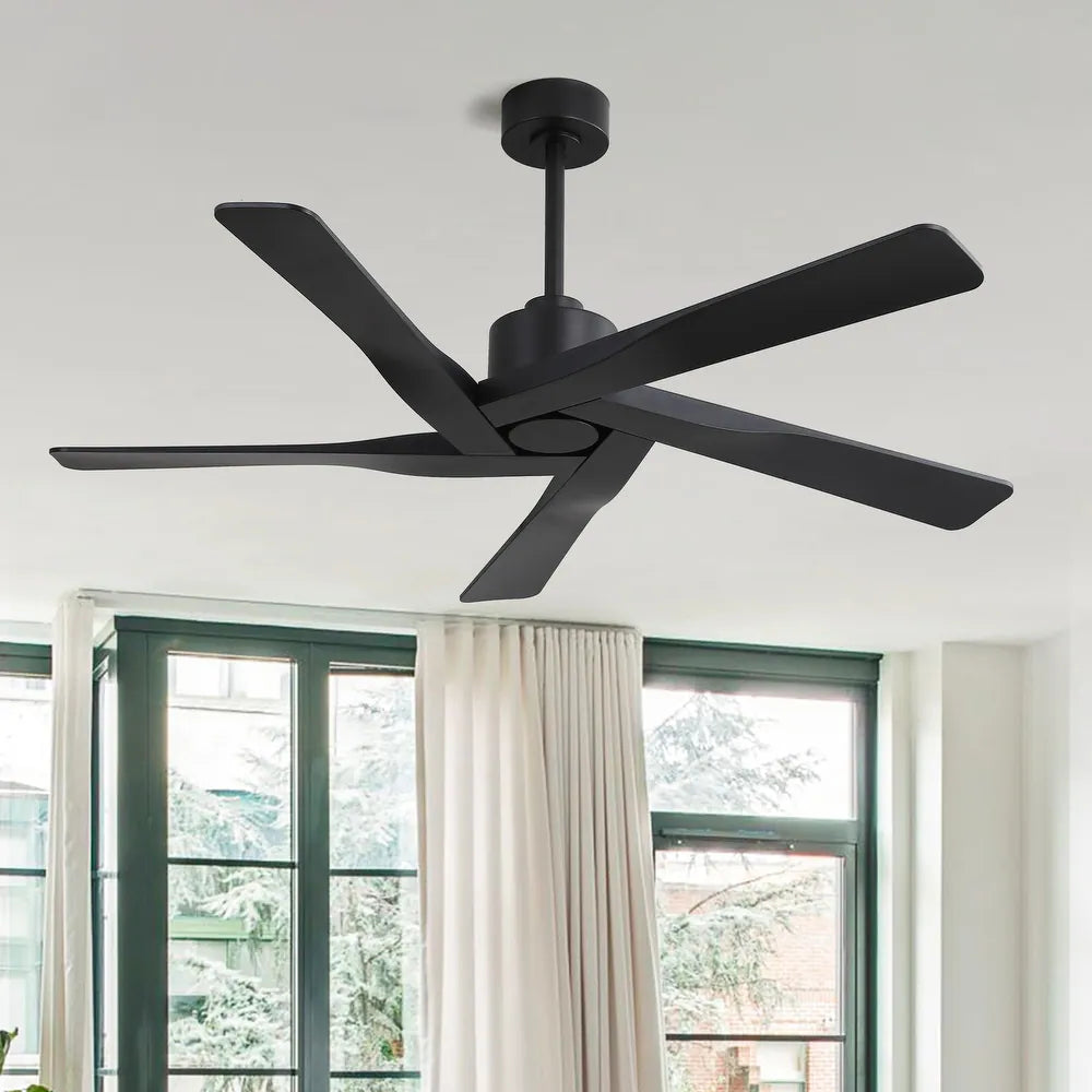 5 ABS Blades DC Motor Indoor Ceiling Fan with Remote Control - Black