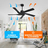 5 ABS Blades DC Motor Indoor Ceiling Fan with Remote Control - Black