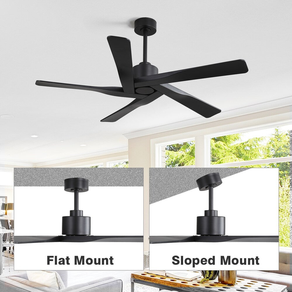 5 ABS Blades DC Motor Indoor Ceiling Fan with Remote Control - Black