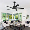 5 ABS Blades DC Motor Indoor Ceiling Fan with Remote Control - Black