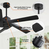 5 ABS Blades DC Motor Indoor Ceiling Fan with Remote Control - Black