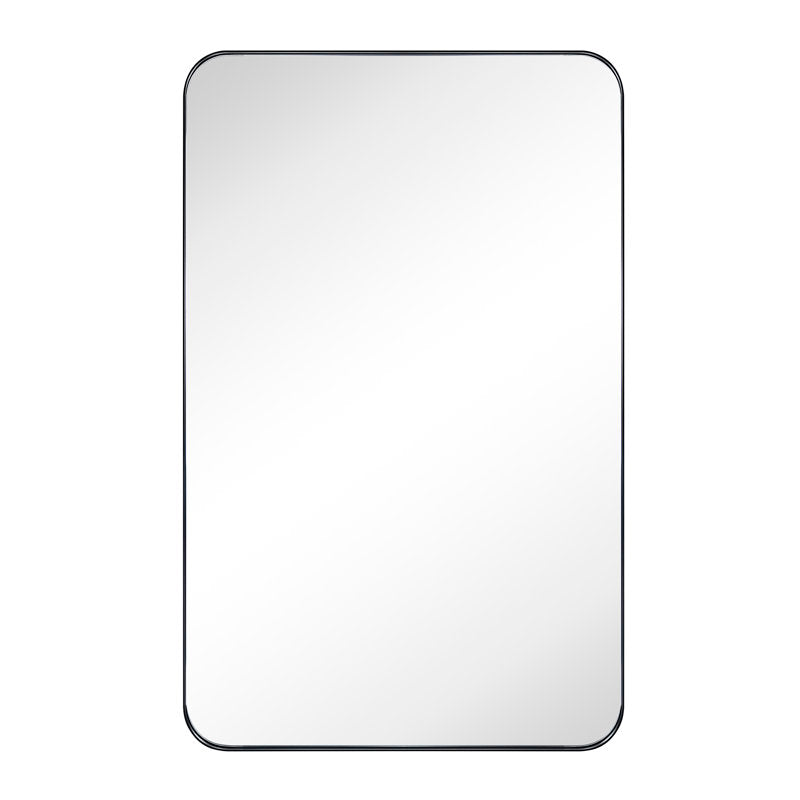 Black W H Recessed Framed Medicine Cabinet with Mirror and Adjustable Shelves
