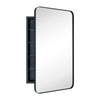 Black W H Recessed Framed Medicine Cabinet with Mirror and Adjustable Shelves